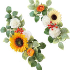 Yellow rustic artificial flowers for wedding arch welcome sign birthday anniversary ceremony decor