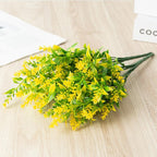 Yellow artificial lavender flower stems 6pcs home office bedroom decor