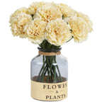 Yellow artificial carnation flowers 15pcs with stems for wedding bouquet home decor party centerpiece