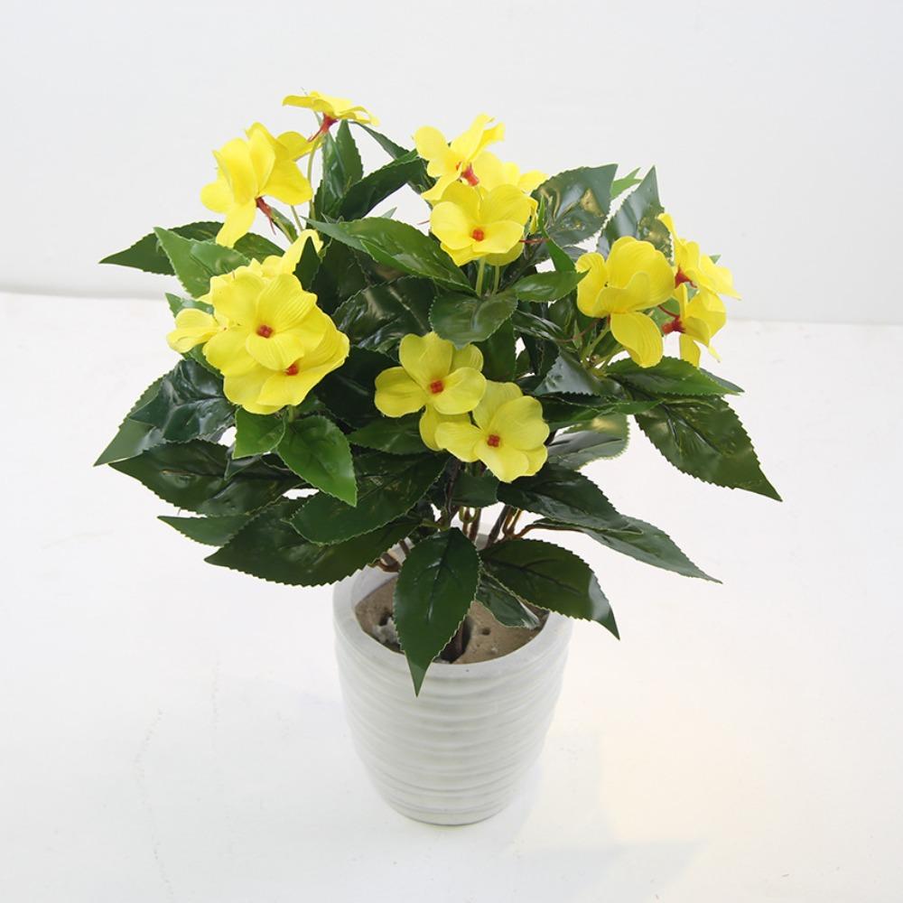 Yellow artificial greenery bouquet for patio hanging basket porch garden pot decor