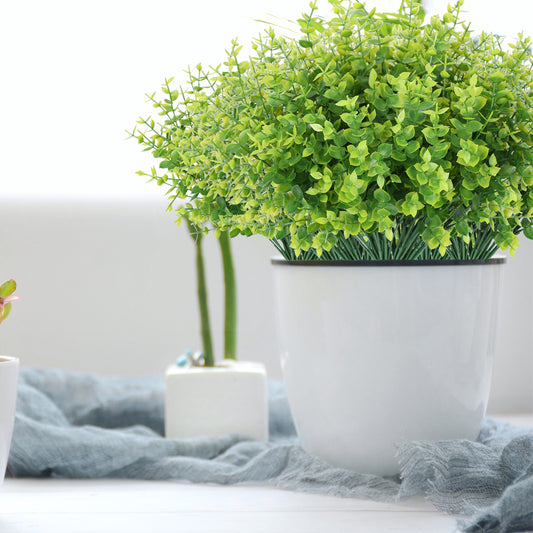 10 Bundles Realistic Artificial Plants Green Eucalyptus UV Resistant Shrubs for Indoor Outdoor Home Garden Decoration