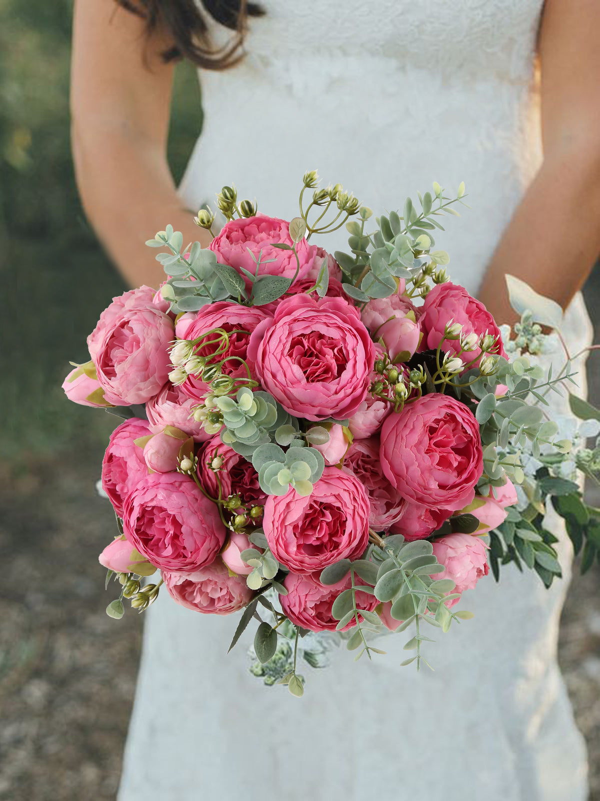 4 Bundles Peonies Artificial Flowers Pink Silk Fake Flowers Bouquets for Home Wedding Decoration Table Centerpiece, Faux Peonies Flowers Bulk