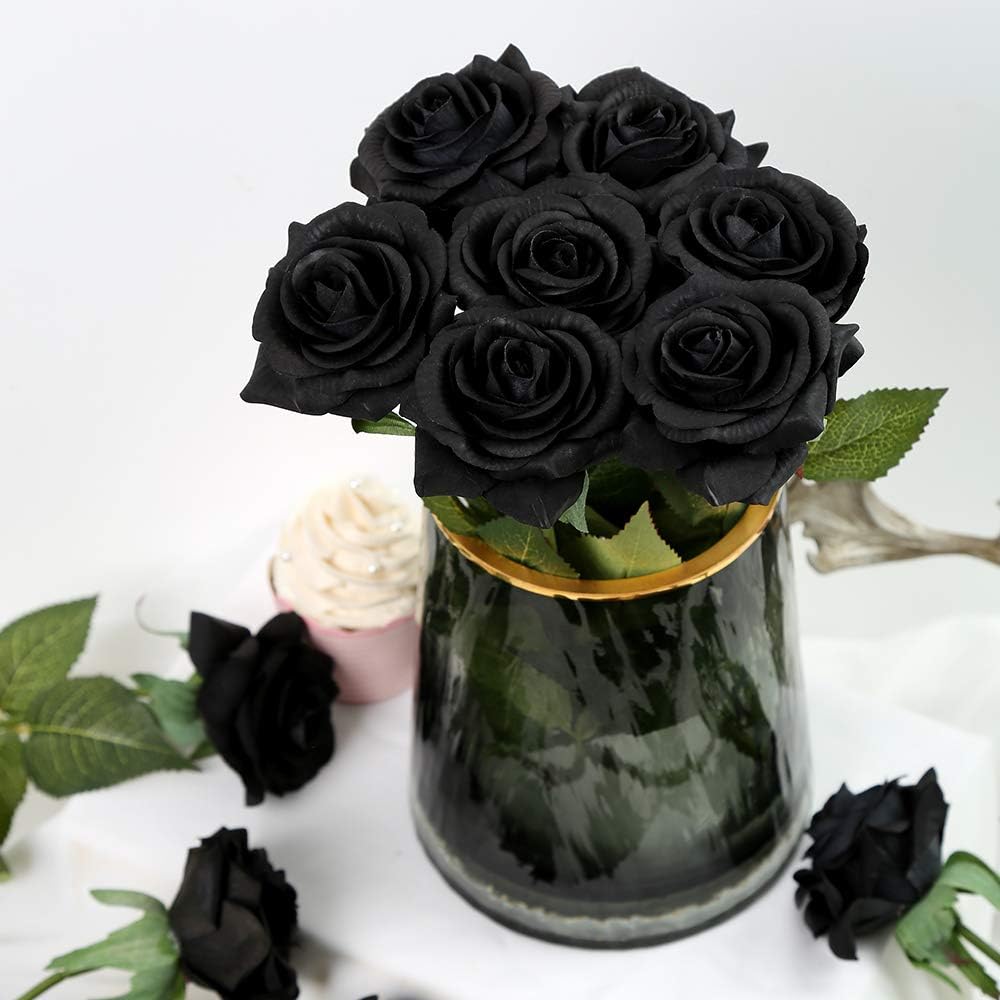12PCS  Roses Artificial  Flowers Bouquet Real Touch Roses Silk Flowers