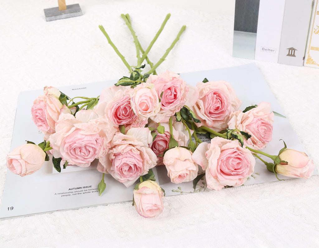 1PC Artificial Flower Focal Edge Rose Silk Decoracion Fake Flower