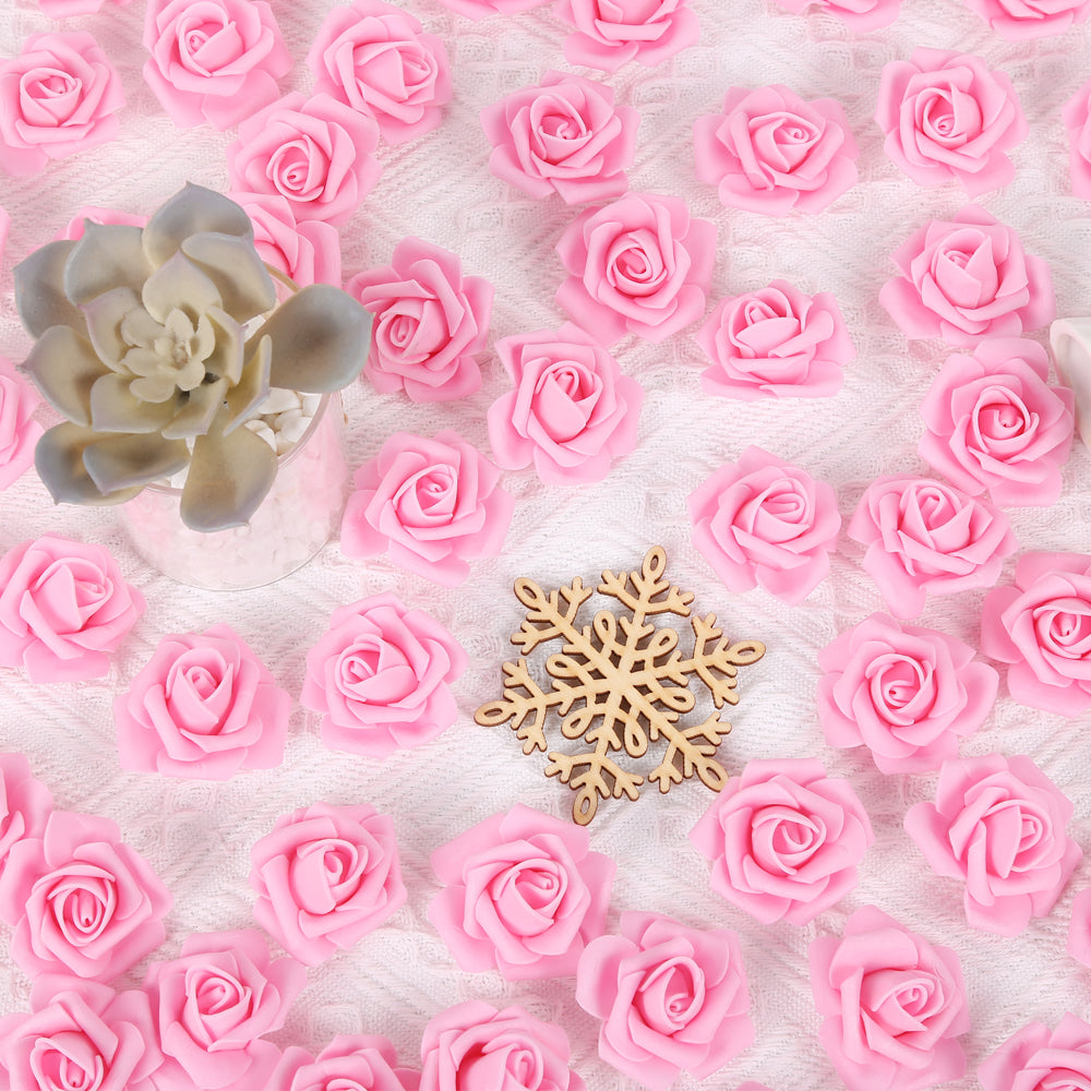 200 Pack Artificial Rose Heads Bulk Real Looking Faux Roses Foam Rose Heads Mini Fake Rose