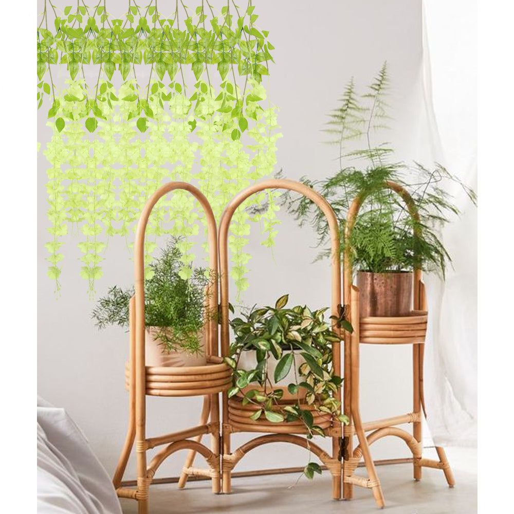 6 /12Pack 3.6 Feet/Pcs Silk Artificial Fake Wisteria Vine Ratta Hanging Garland for Home Party Garden Wedding Decor
