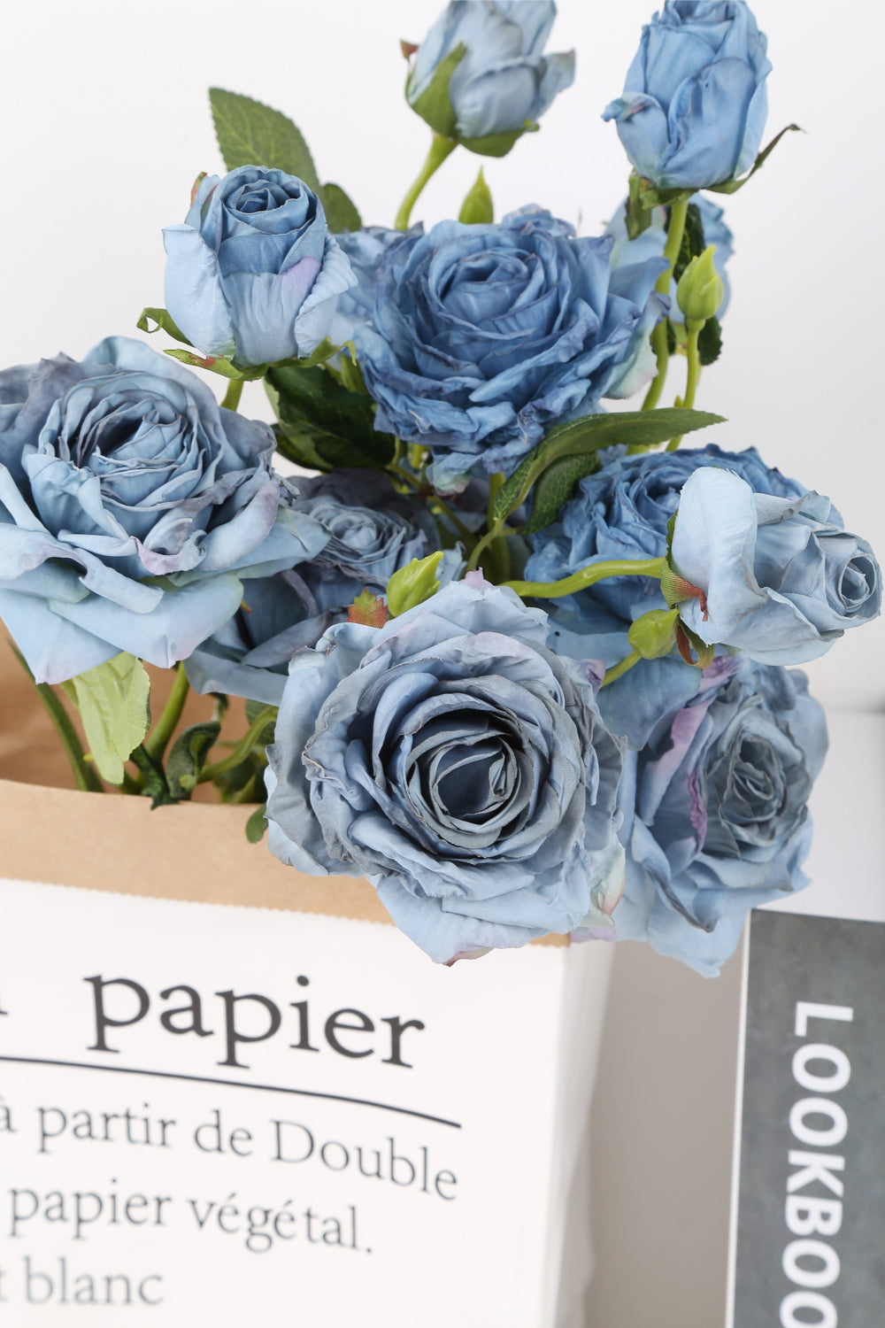 1PC Artificial Flower Focal Edge Rose Silk Decoracion Fake Flower