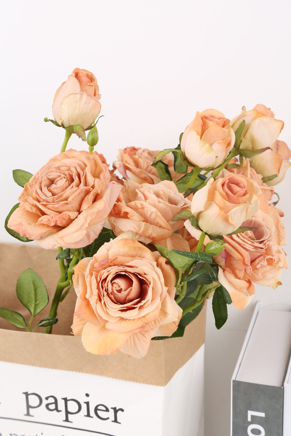 1PC Artificial Flower Focal Edge Rose Silk Decoracion Fake Flower