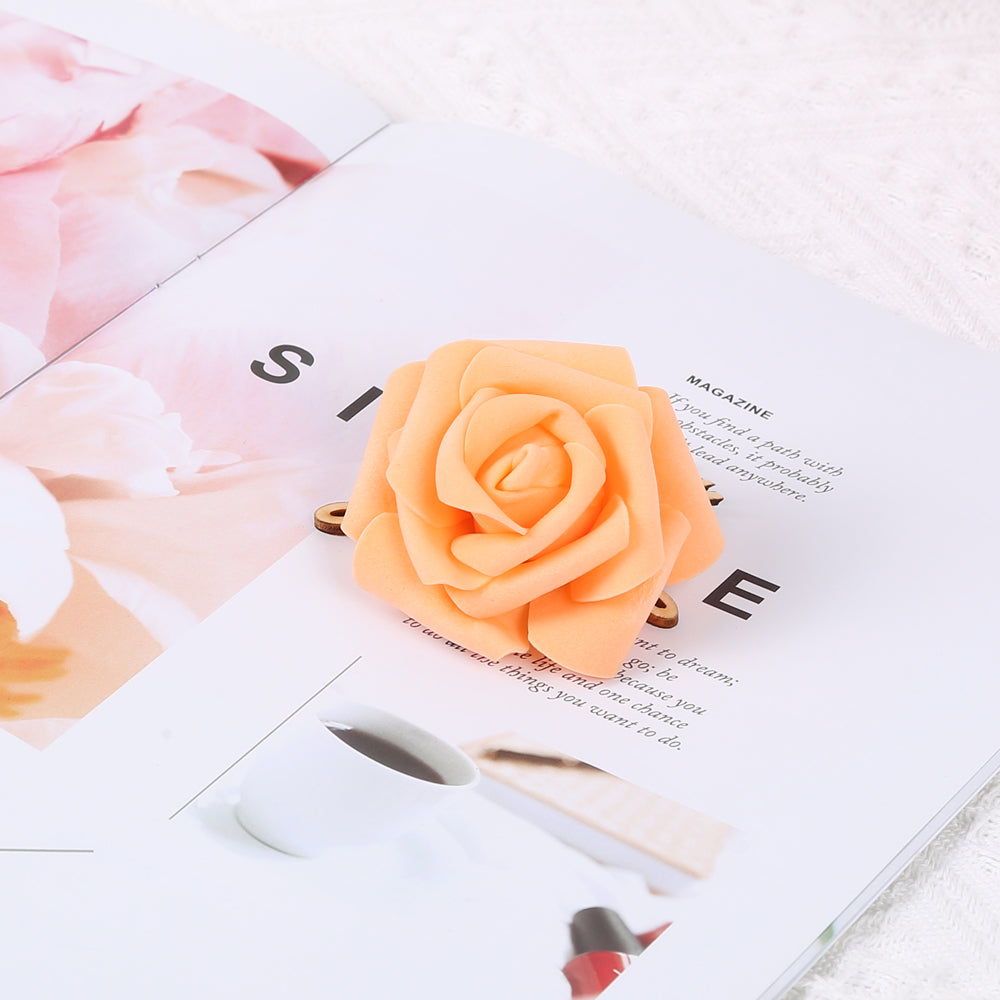 100 Pack Red Foam Roses, 3 Inch Stemless Artificial Flowers for Crafts, Wall Decorations, Wedding Receptions, Bridal Shower, Faux Bouquets, Spring Decor, and DIY Projects