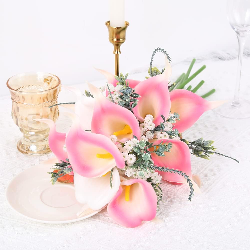 24PCS Artificial Flowers Fake Calla Lily Flowers
