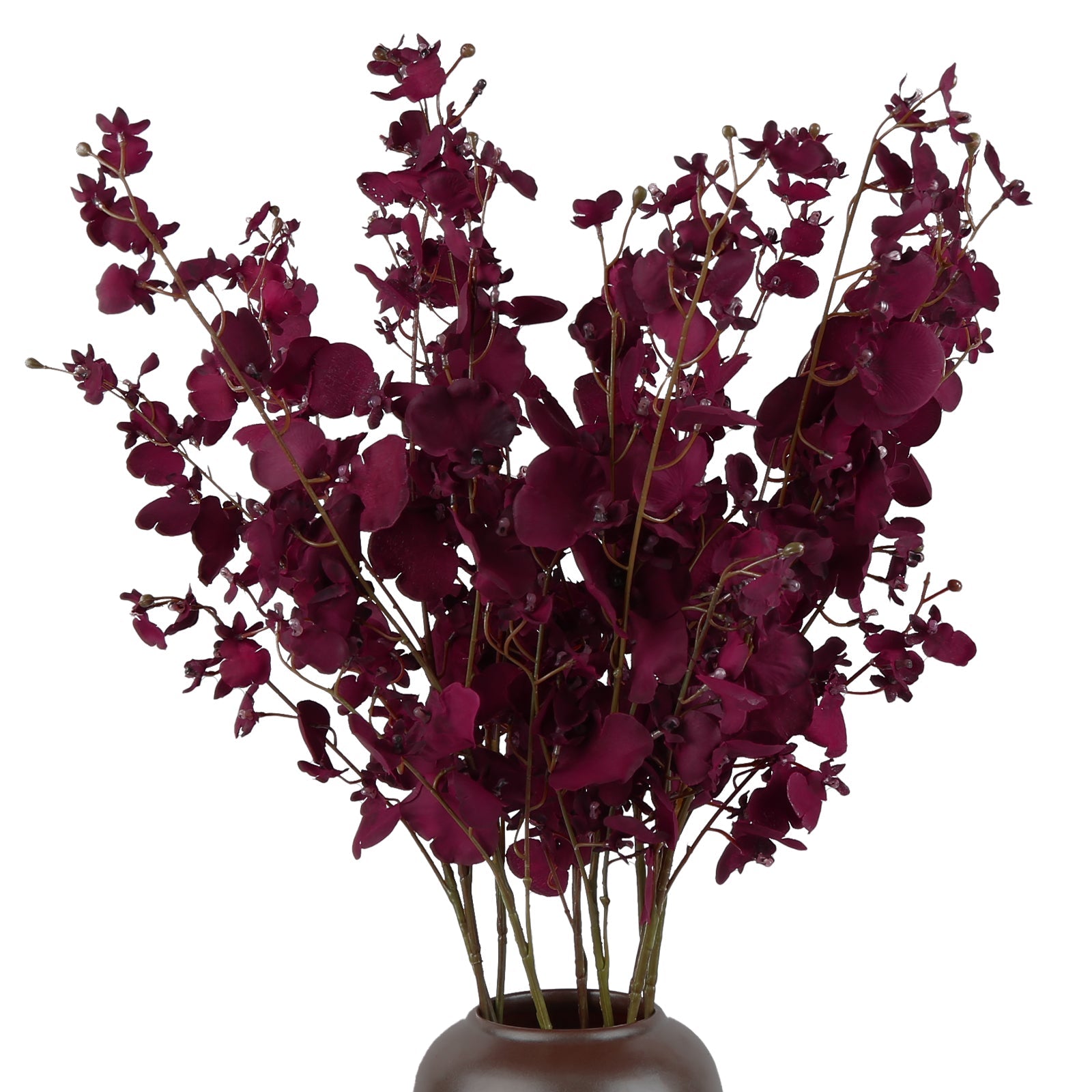 10Pcs Orchids Artificial Flowers,(Each 37'') Fake Orchid Artificial Orchids Long Stem Artificial Flowers Fake Silk Flowers for Indoor Outdoor Wedding Home Office Decoration