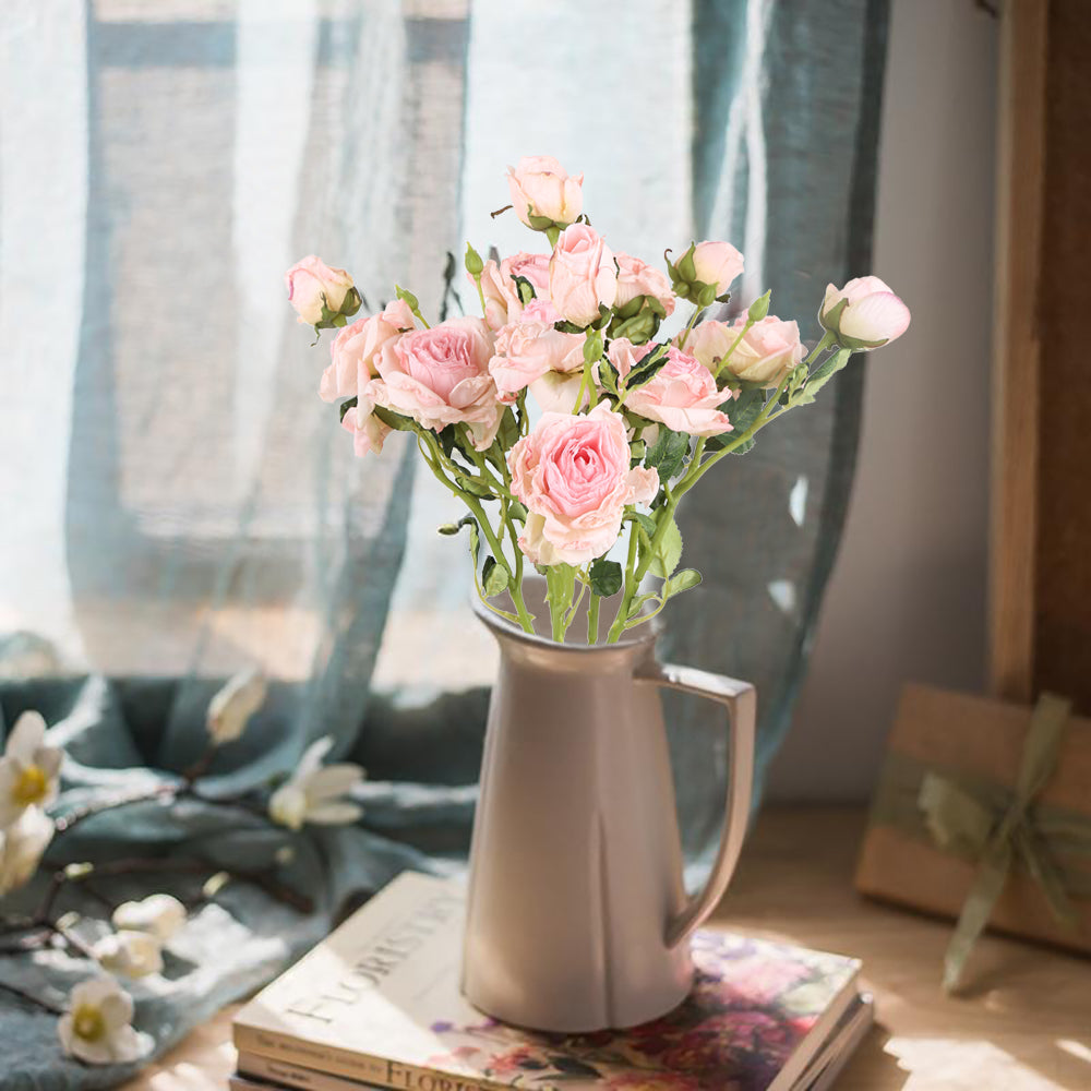 1PC Artificial Flower Focal Edge Rose Silk Decoracion Fake Flower