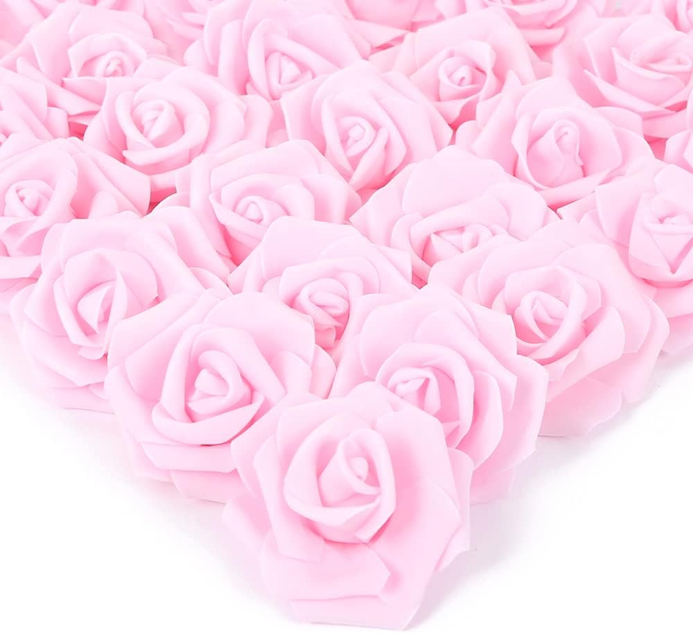 100 Pcs Real Looking Ivory White Foam Fake Roses
