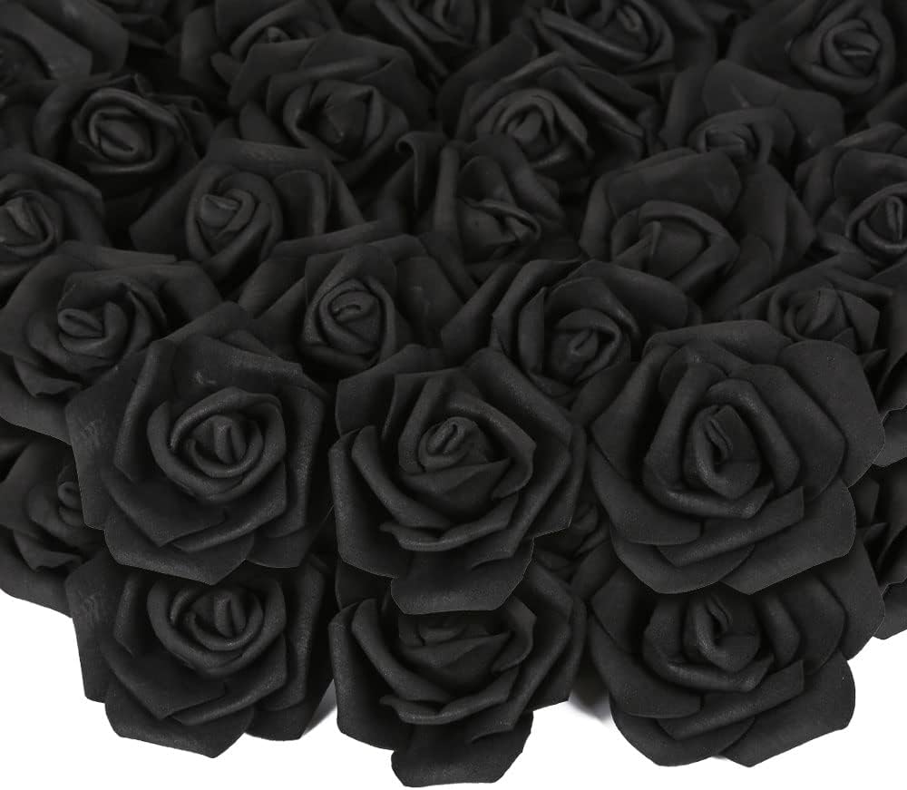 200pcs 3-Inch Pink Artificial Foam Rose Flower Head