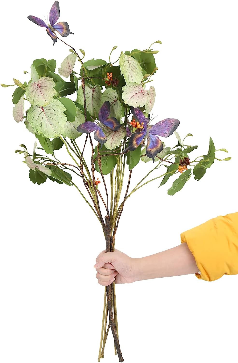 5Pcs 28" Artificial Greenery Stems with Butterfly Fake Greenery Flowers Arrangements