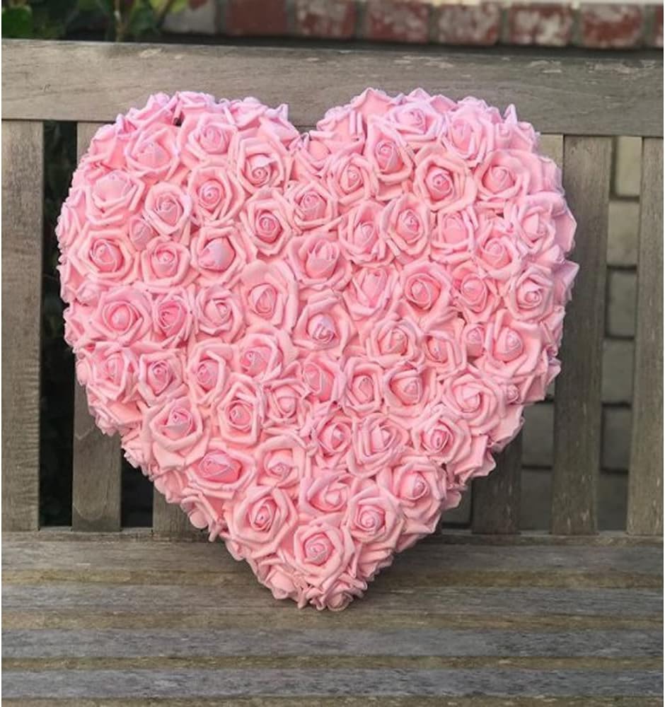 200pcs 3-Inch Pink Artificial Foam Rose Flower Head