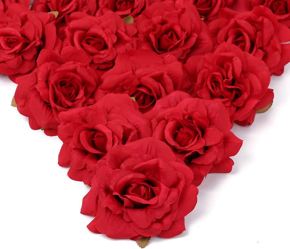 4.3inch 20pcs Artificial Rose Flowers Heads