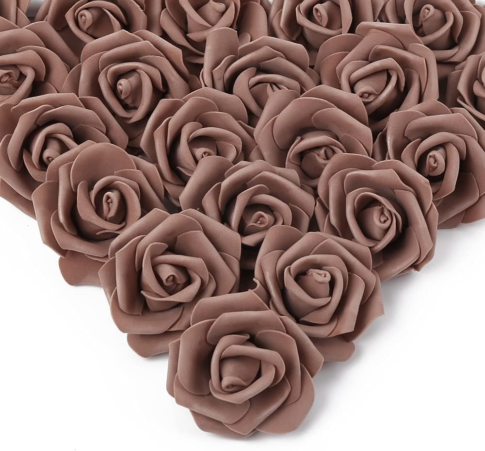 100 Pcs Real Looking Ivory White Foam Fake Roses