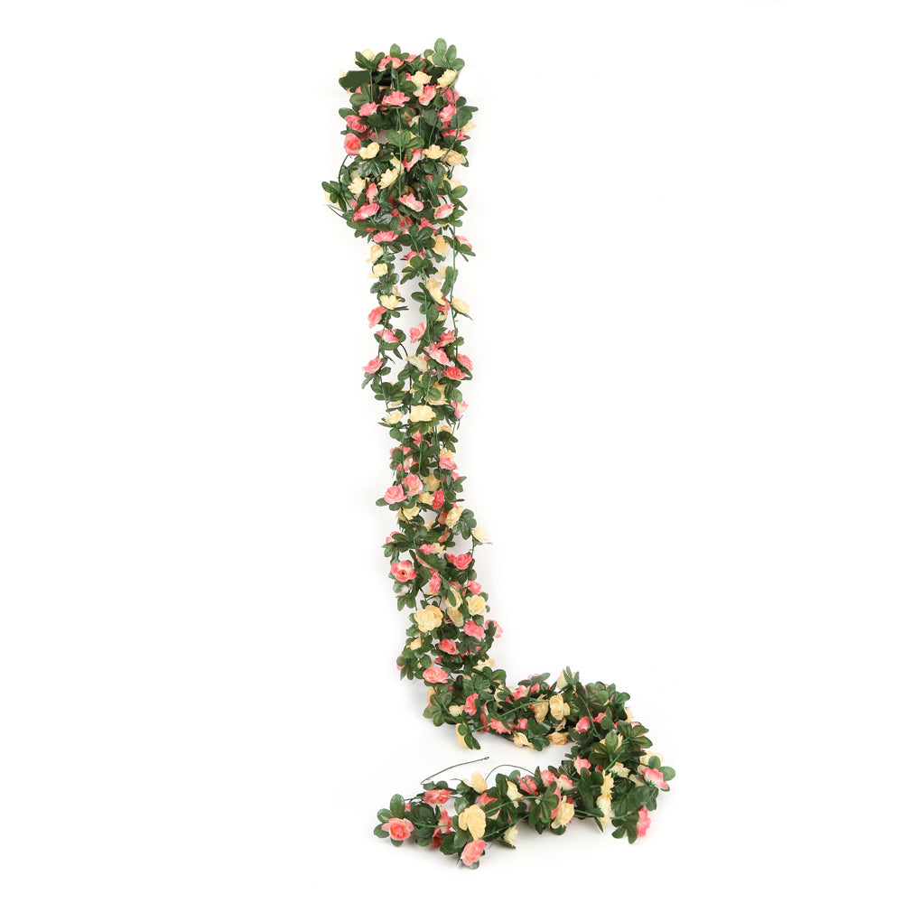 6 Pack 45 Heads Artificial Rose Vine Flowers Garlands Decorations Floral Hanging Garden Craft Rose Ivy Plants