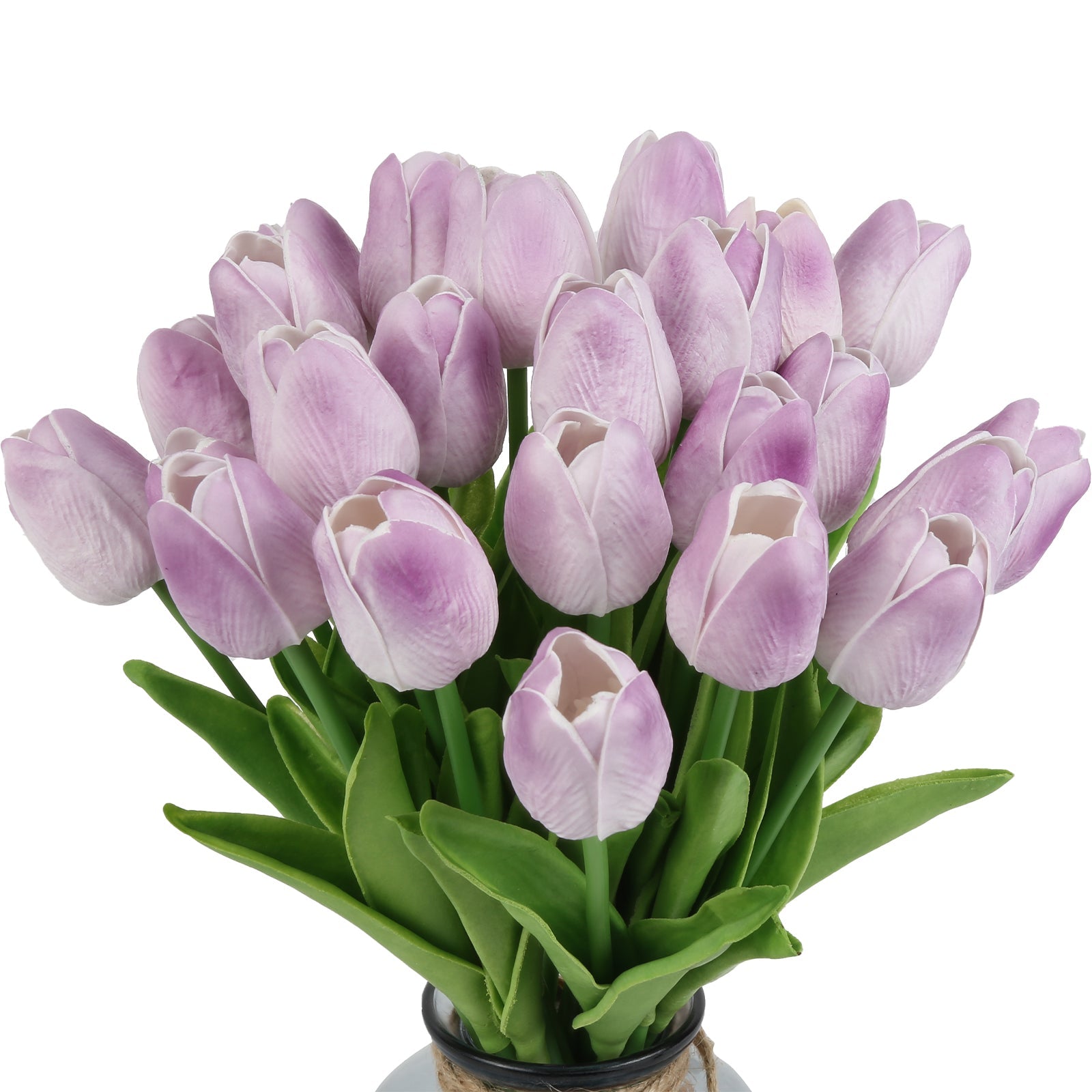 24 pieces of artificial tulips are used for decorating fake tulips, flower arrangement, artificial tulip decoration, dining table, home decoration, baby shower center decoration