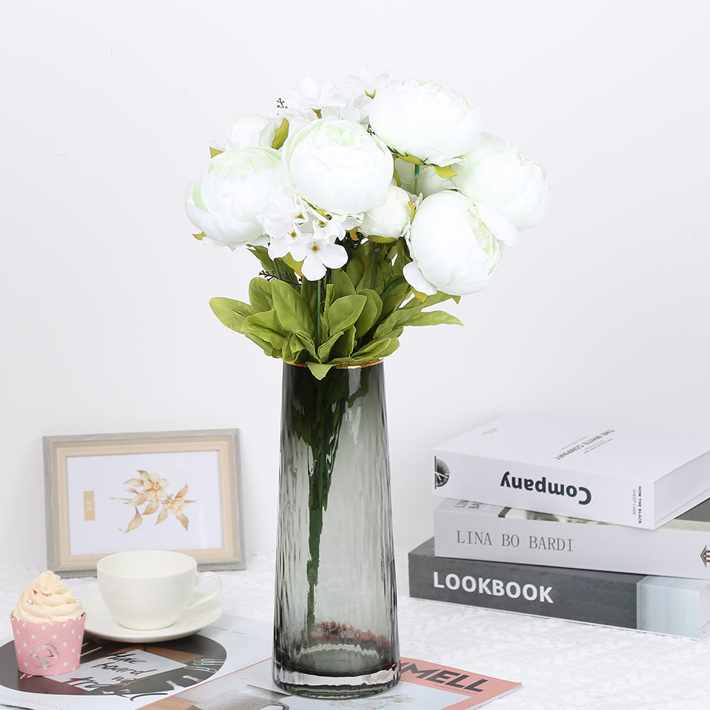 1Bunch Fake Flowers Vintage Artificial Peony Silk Flowers