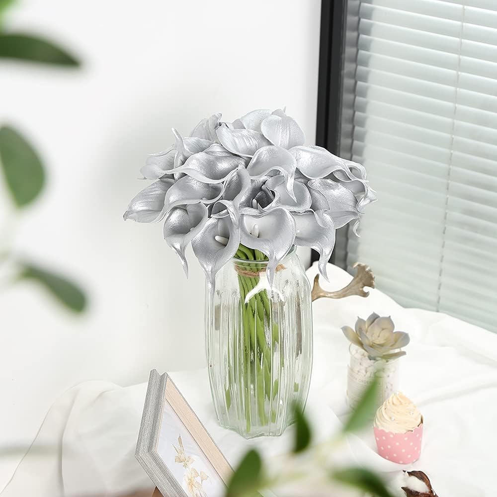 24PCS Artificial Flowers Fake Calla Lily Flowers