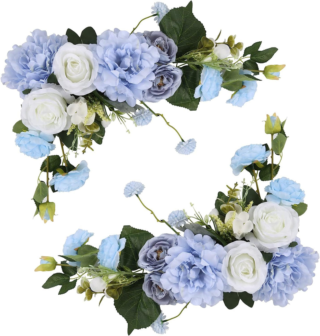 2pcs Floral Swags White Flowers  Fake Roses Combo Silk Peony for Wedding Decorations