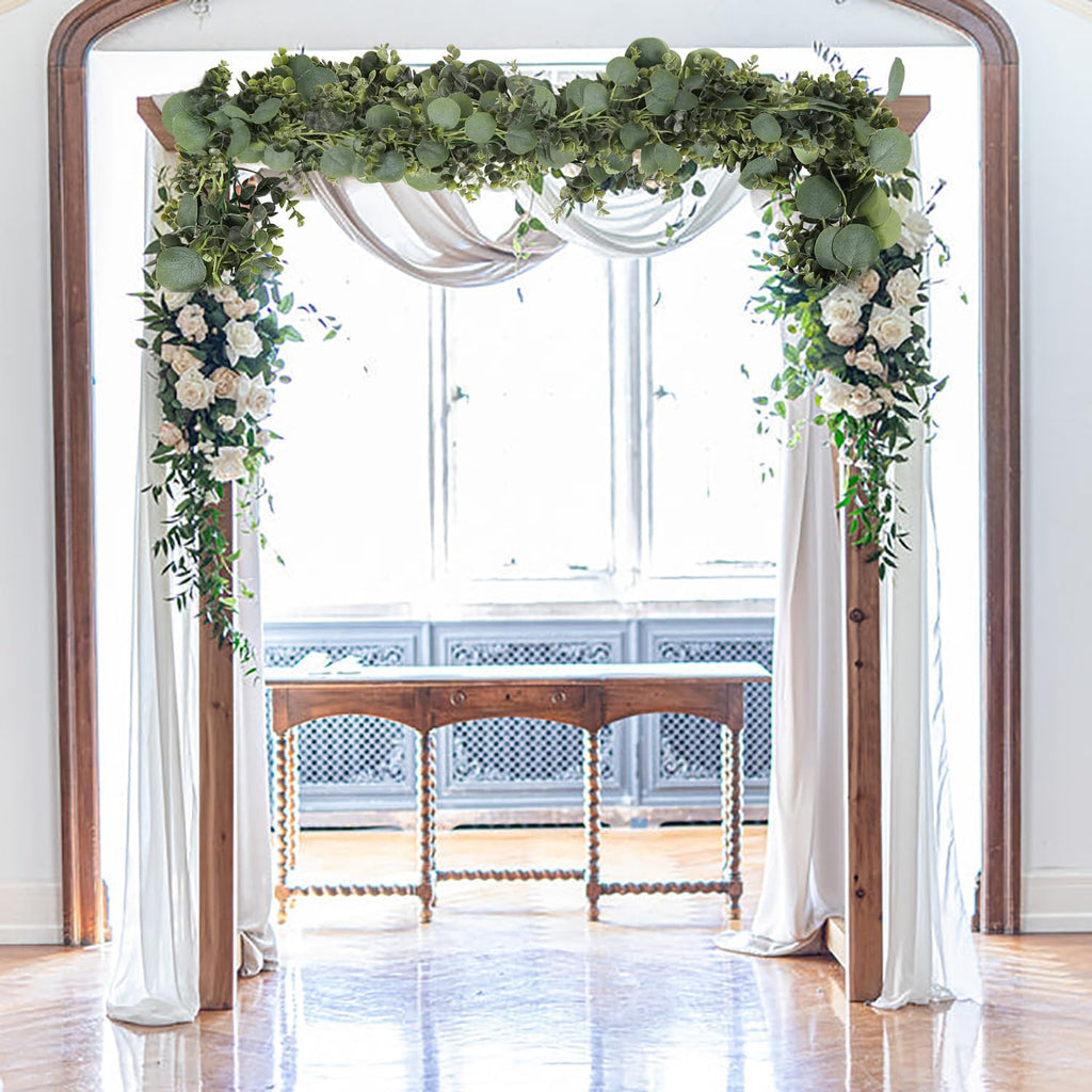 6.2Ft Long Artificial Eucalyptus Garland  Fake Silver Dollar Eucalyptus Vines