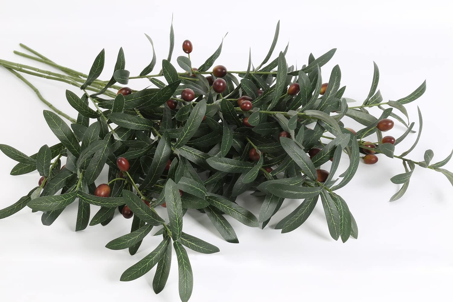 5pcs 30Inch Artificial Olive Branches for Vases Tall, Faux Olive Branches Long Stems with 60 Olives