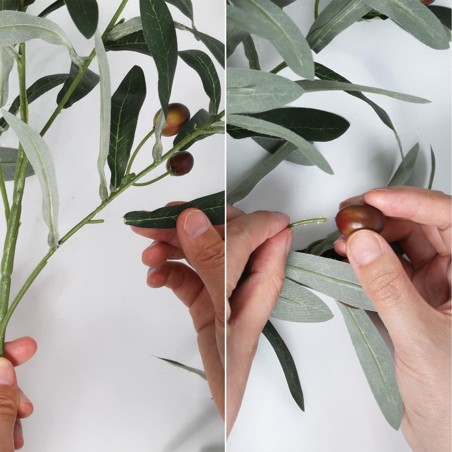 5pcs 30Inch Artificial Olive Branches for Vases Tall, Faux Olive Branches Long Stems with 60 Olives