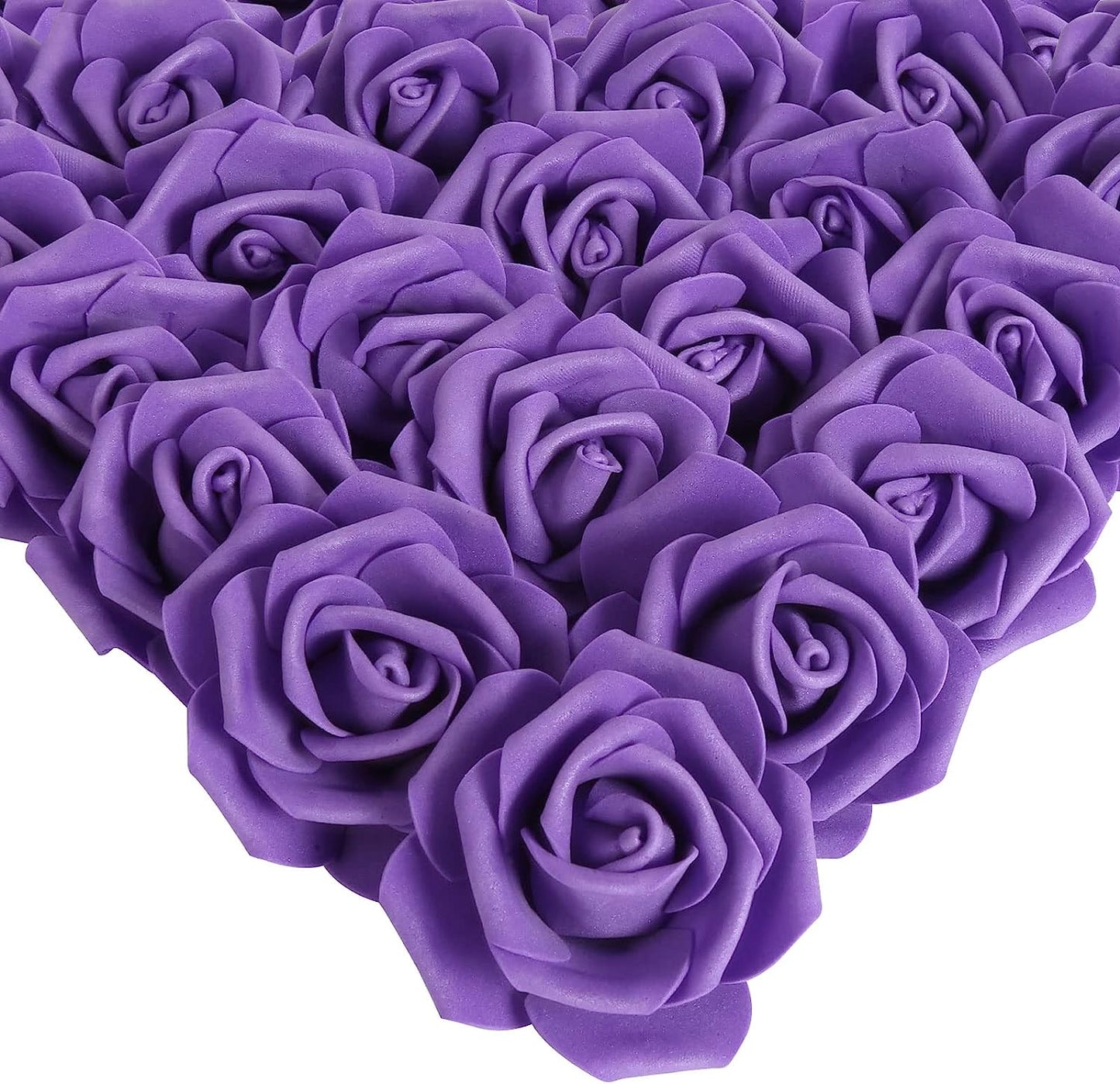 100 Pcs Real Looking Ivory White Foam Fake Roses
