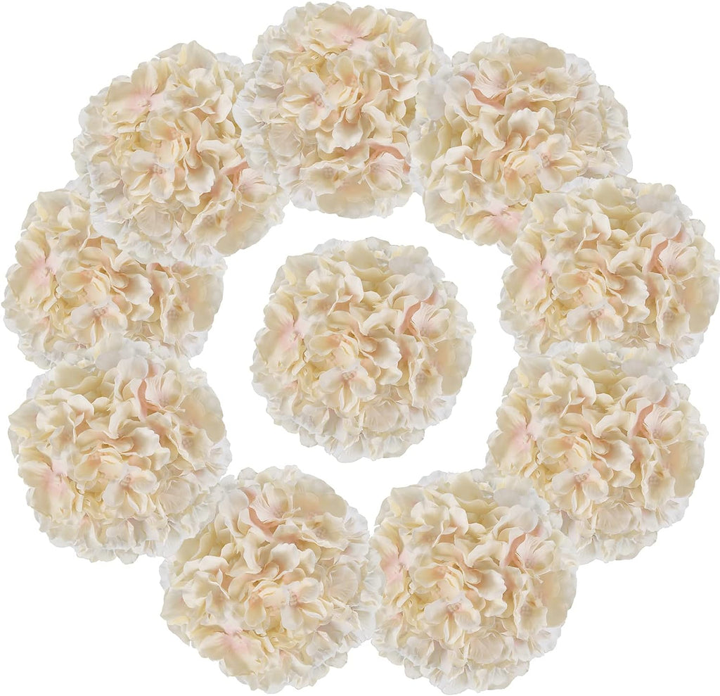 10pcs Hydrangea Artificial Flowers, Fake Purple Hydrangea Silk Flowers