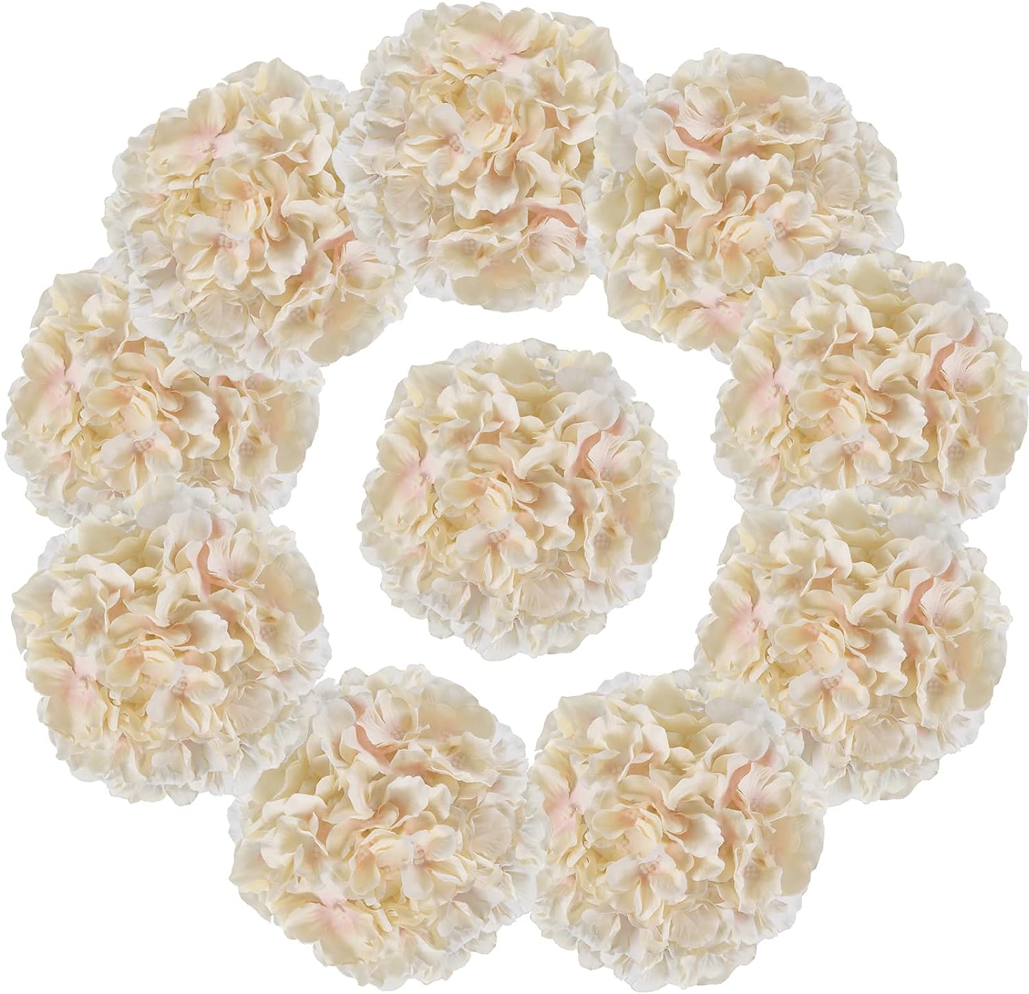 10pcs Hydrangea Artificial Flowers, Fake Purple Hydrangea Silk Flowers