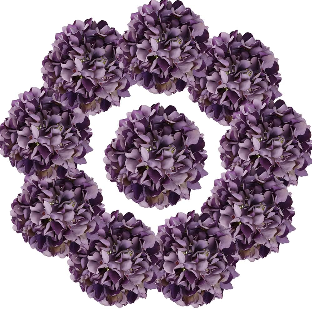 10pcs White Hydrangea Artificial Flowers White Silk Flowers Hydrangea