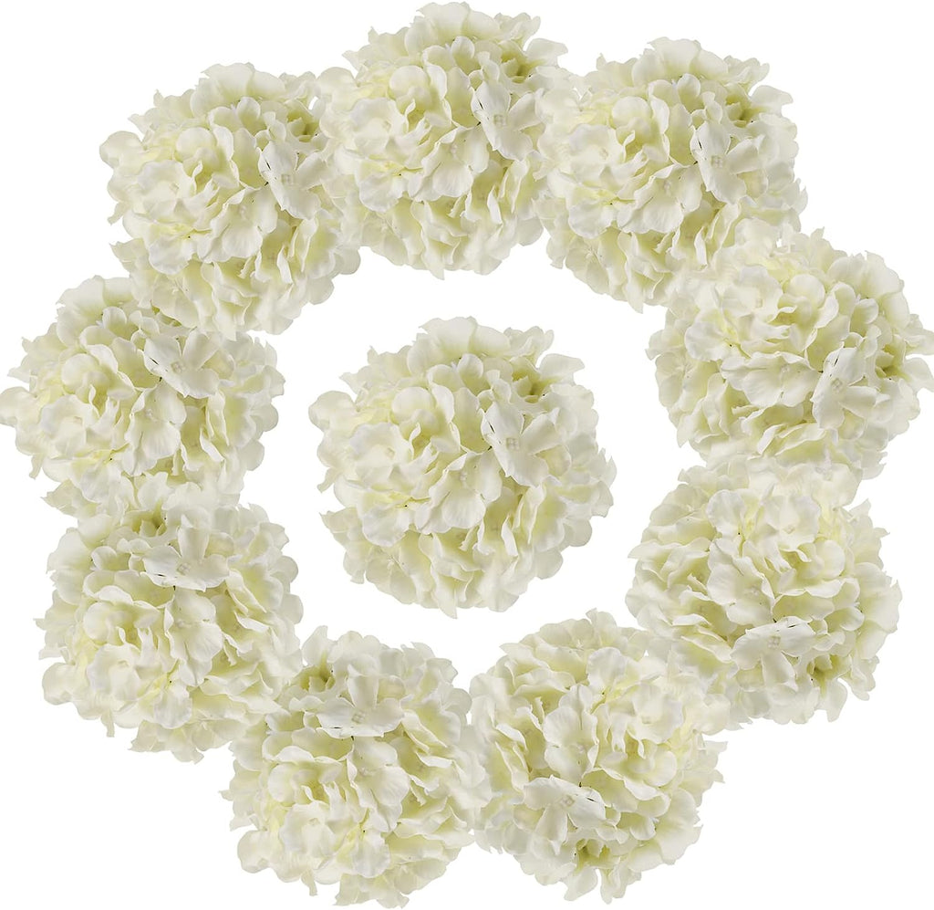 10pcs Hydrangea Artificial Flowers, Fake Purple Hydrangea Silk Flowers