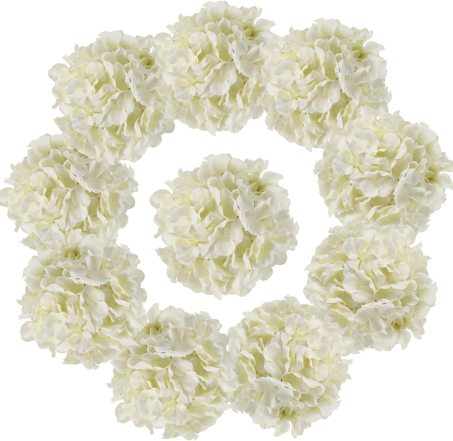 10pcs Hydrangea Artificial Flowers, Fake Purple Hydrangea Silk Flowers