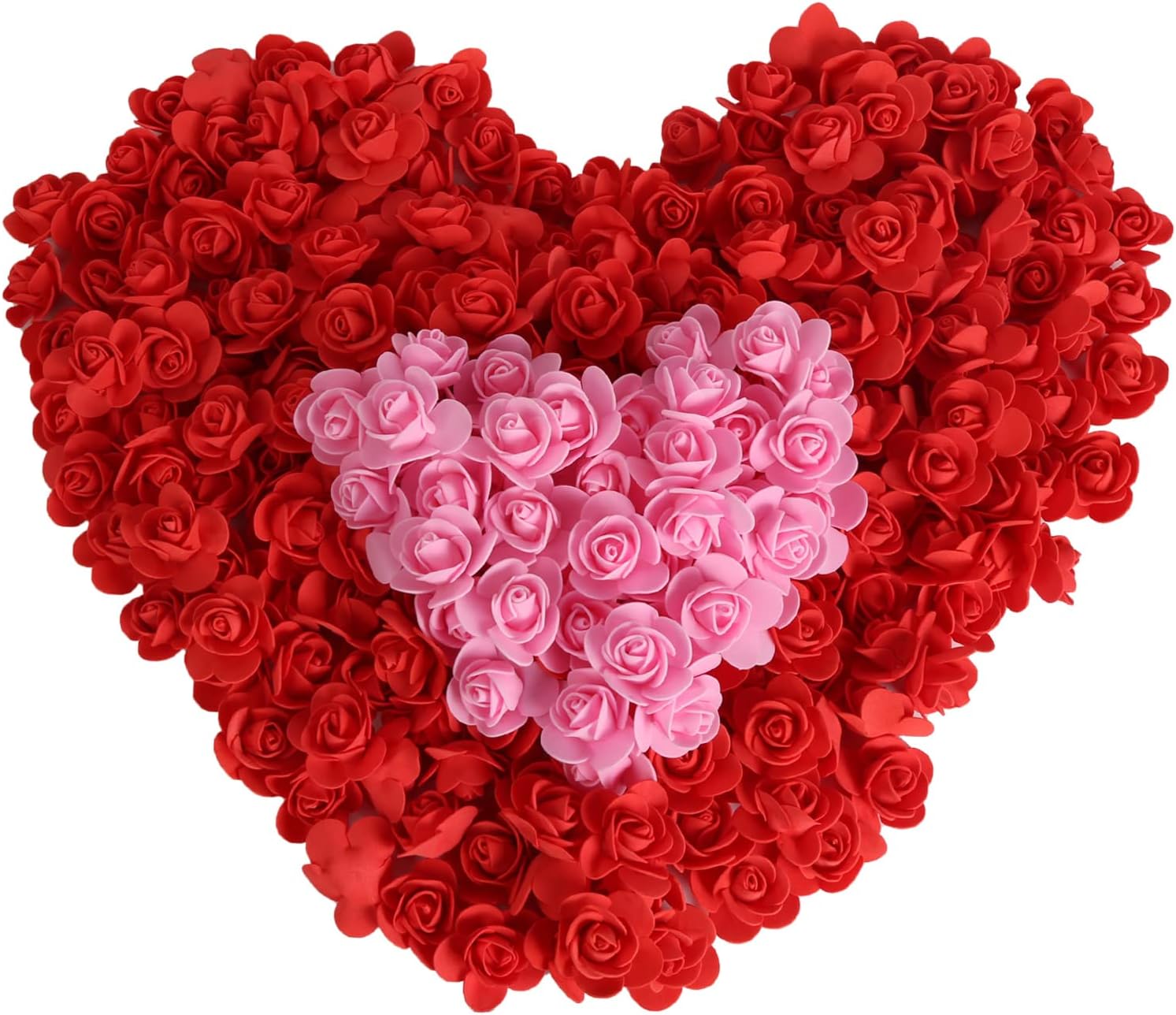 500pcs Mini Roses for Crafts Burgundy Flowers with Small White Roses Foam Flowers Fake Flower Heads