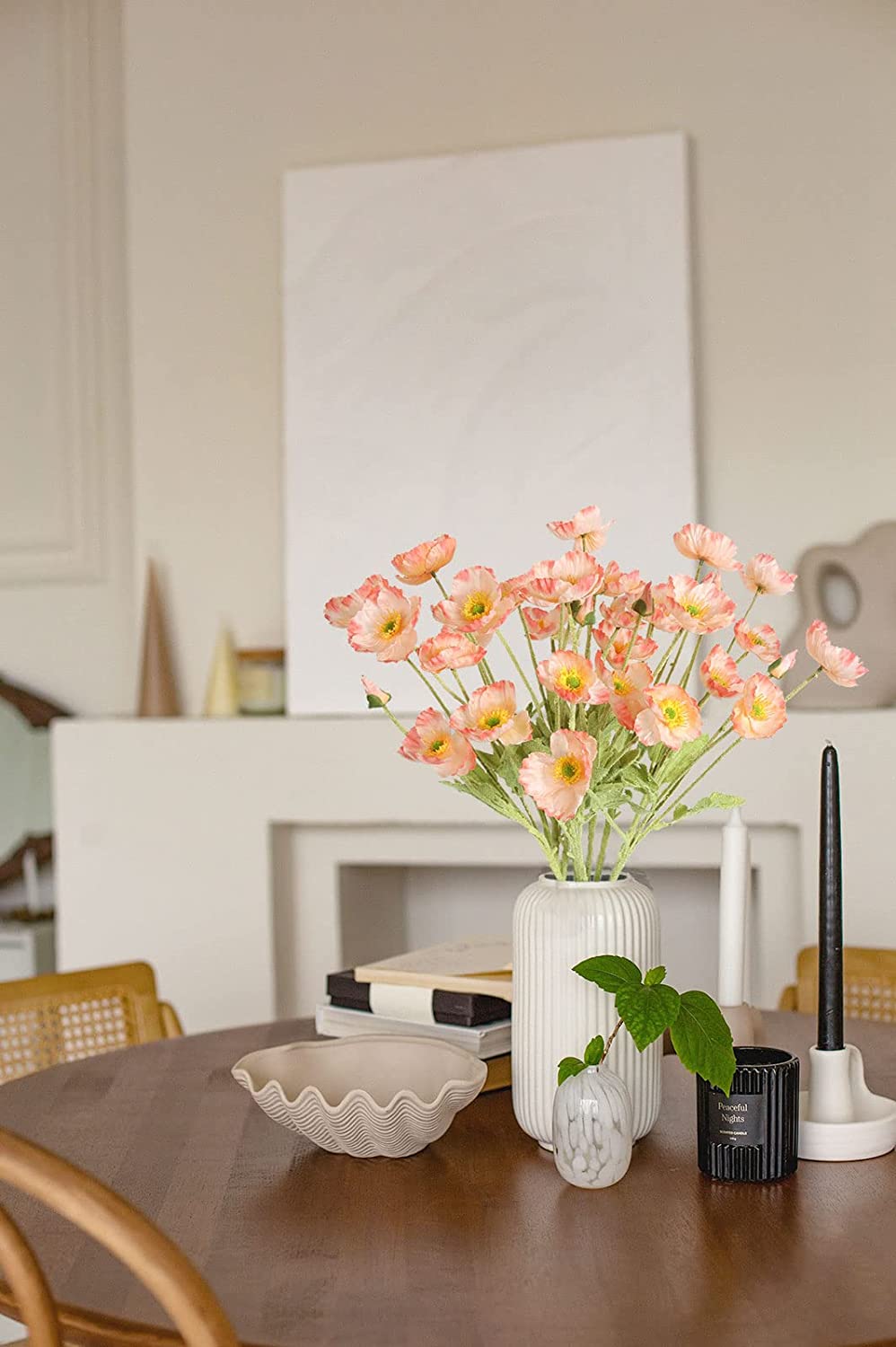 10Pcs Artificial Poppy Silk Flowers for Home Decor, Pink Poppy Flowers Artificial Faux Poppy Flower Stems Silk Flowers for Home Decor Bouquet Wedding Party Table Centerpiece Arrangement(Pink)