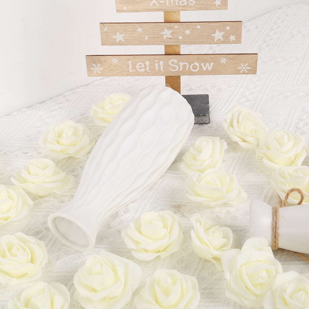 200 Pack Artificial Rose Heads Bulk Real Looking Faux Roses Foam Rose Heads Mini Fake Rose