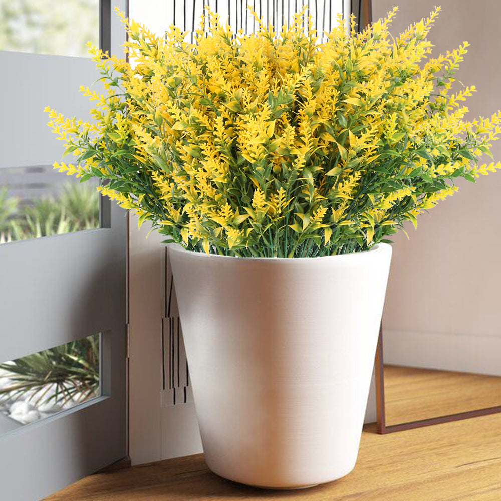 10 Bundles Outdoor Artificial Lavender Fake Flowers UV Resistant Shrubs