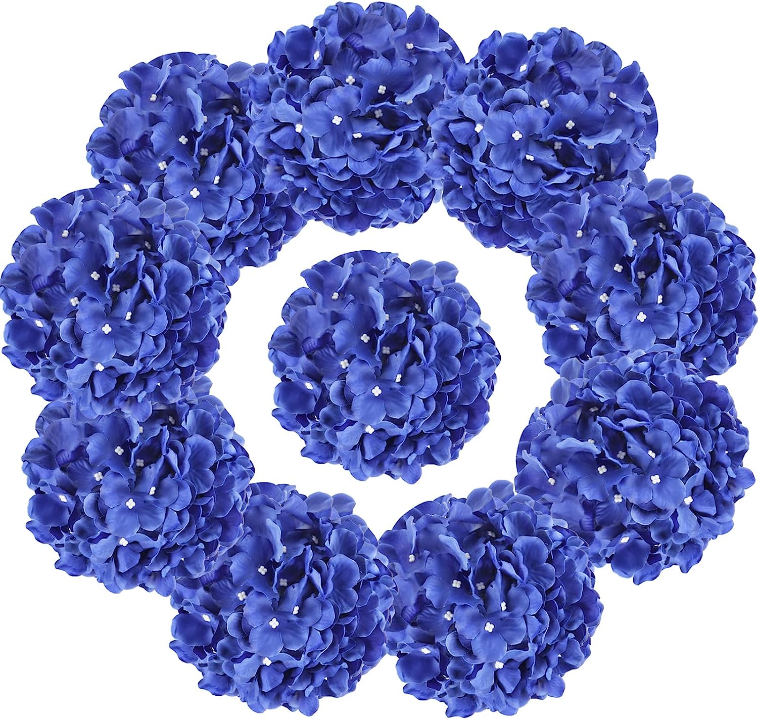 10pcs Hydrangea Artificial Flowers, Fake Purple Hydrangea Silk Flowers