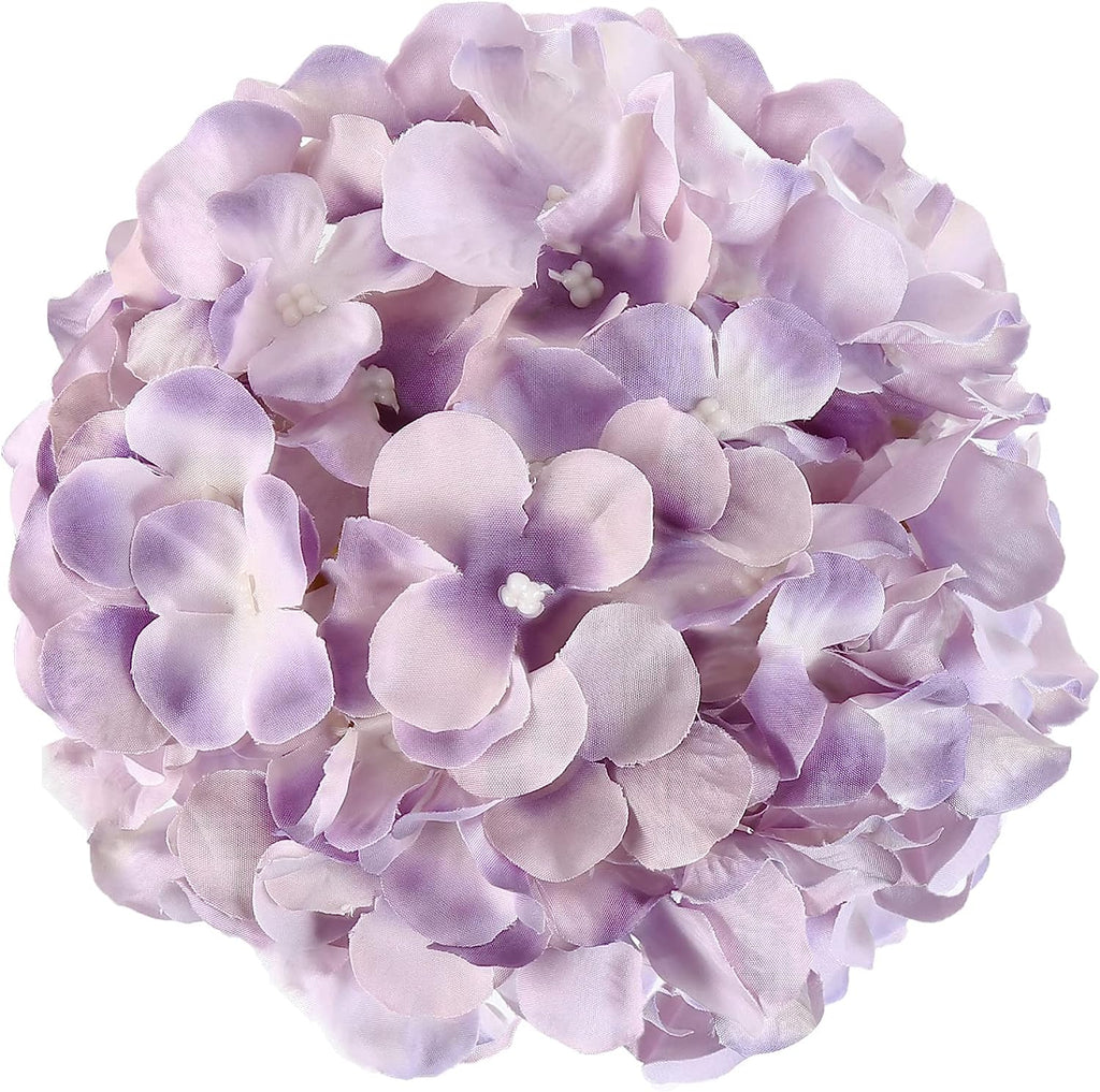 10pcs Hydrangea Artificial Flowers, Fake Purple Hydrangea Silk Flowers