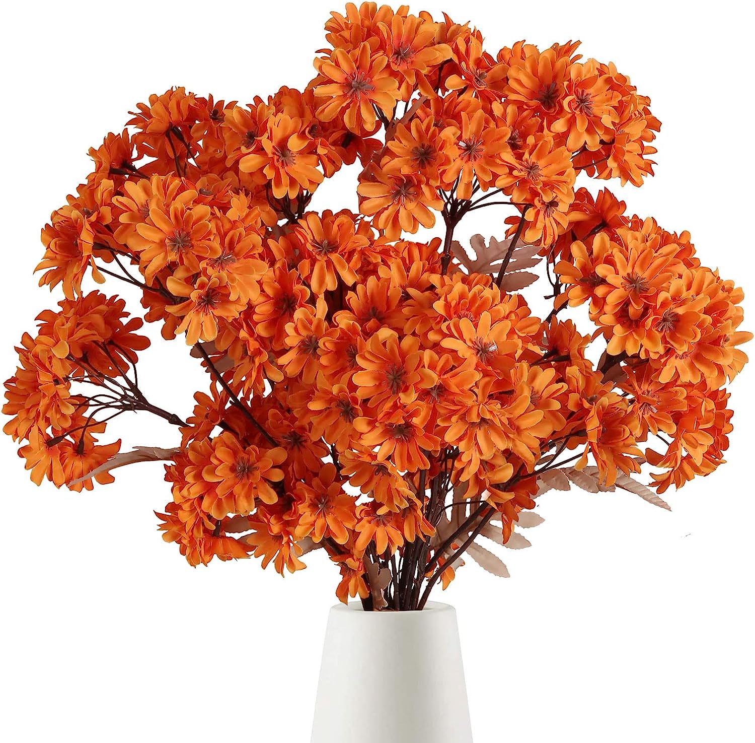 4 Bouquets White Daisy Artificial Flowers 30in Long Stem Fake Silk Sunflowers