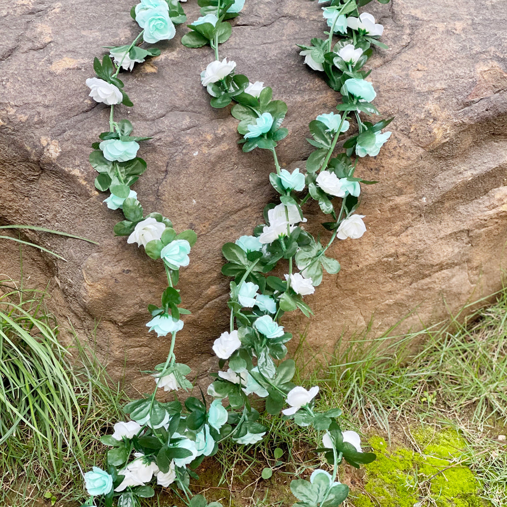 6 Pack 45 Heads Artificial Rose Vine Flowers Garlands Decorations Floral Hanging Garden Craft Rose Ivy Plants