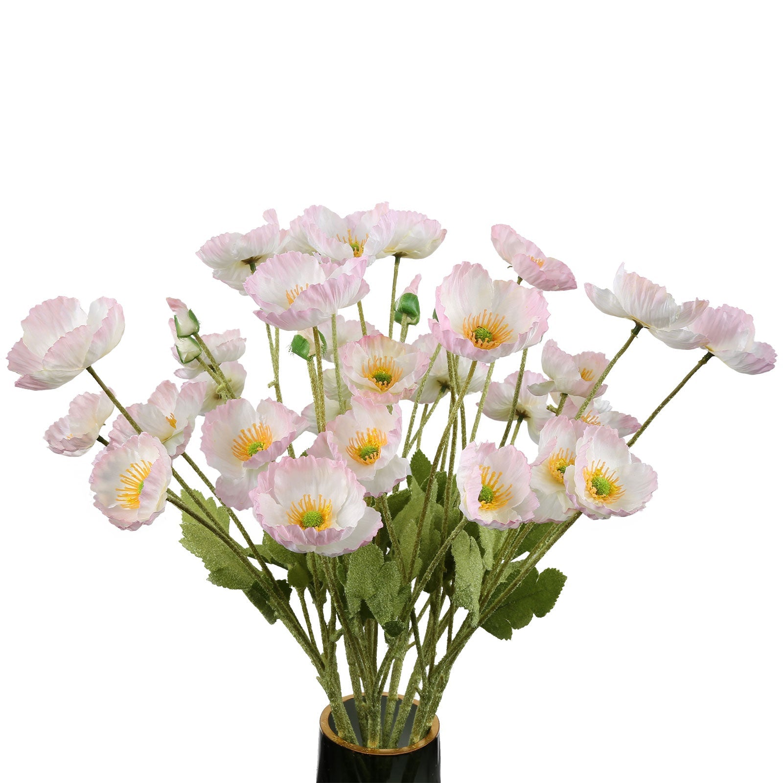 10Pcs Artificial Poppy Silk Flowers for Home Decor, Pink Poppy Flowers Artificial Faux Poppy Flower Stems Silk Flowers for Home Decor Bouquet Wedding Party Table Centerpiece Arrangement(Pink)