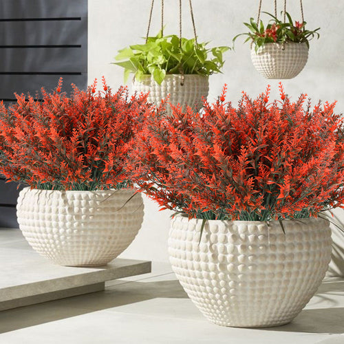 10 Bundles Outdoor Artificial Lavender Fake Flowers UV Resistant Shrubs