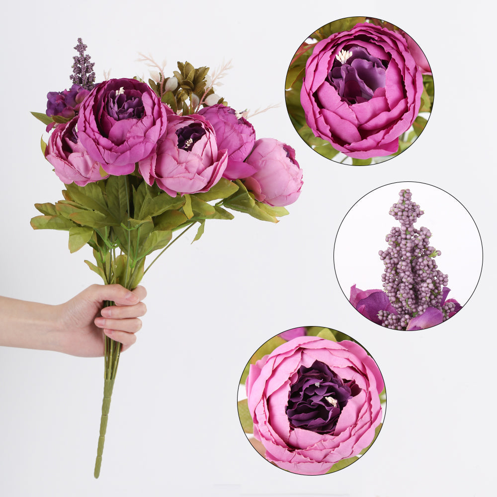 1Bunch Fake Flowers Vintage Artificial Peony Silk Flowers