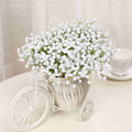 12 bouquets PU Artificial Flowers White Wedding Party Flowers Fake Flowers Plastic Decorative Flowers Supplies