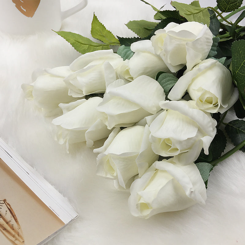 10pcs/Lot Silk Rose Artificial Flowers Real Touch Rose Flowers for New Year Home Wedding Decoration Party Birthday Gift