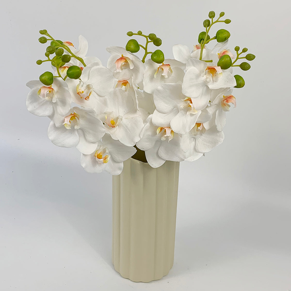 2 Bundles Artificial Phalaenopsis Flowers  Artificial Orchid Flowers Stem Plants for Home Decor Wedding Decoration